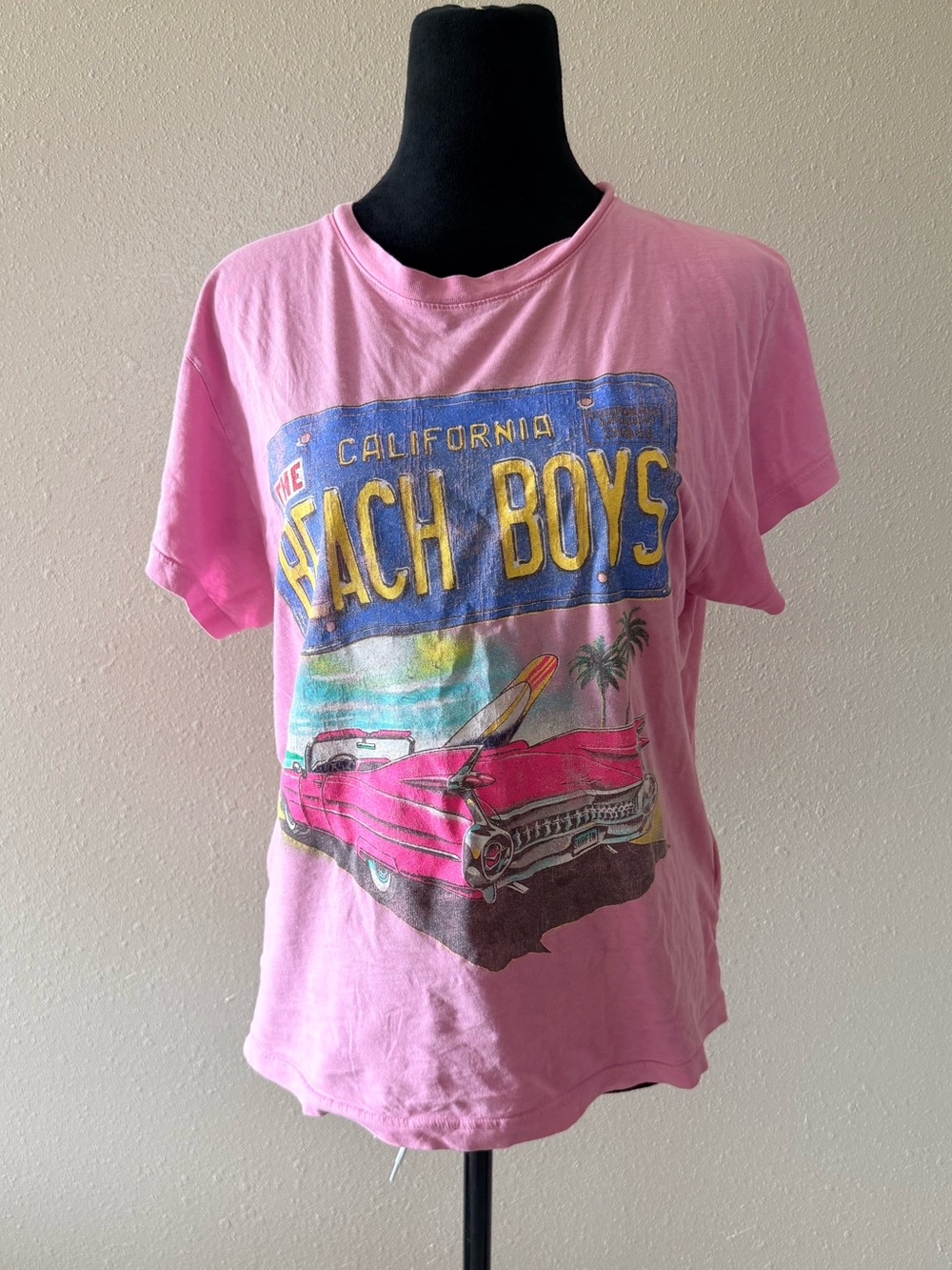 Letluv Beach Boys Pink Graphic Band Tee Medium